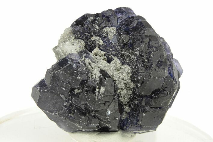 Purple Cube-Dodecahedron Fluorite Crystal with Quartz - China #257577